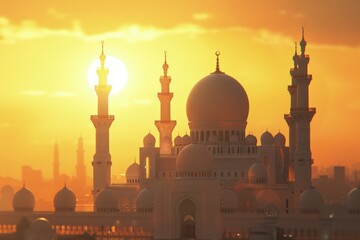 Islamic mosque, concept of Eid-al-Adha, Eid Mubarak, Ramadan, Feast of Sacrifice.