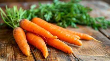 fresh carrots on table