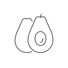 Fresh avocado line outline icon