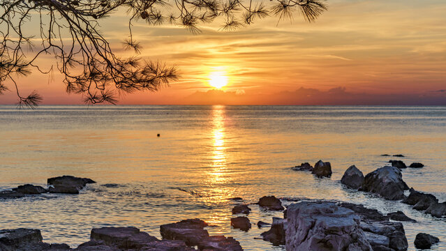 Sonnenuntergang in Umag