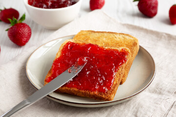 Tasty Strawberry Jam on Toast