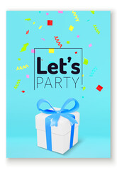 Multicolor confetti celebration design vertical party poster