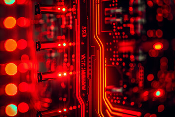 Abstract image of glowing red lines infecting a computer system, representing the destructive impact of malicious software.