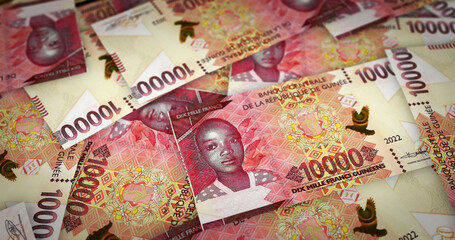 Guinea franc note money printing concept 3d illustration