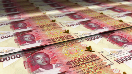 Guinea franc note money printing concept 3d illustration