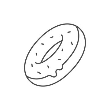 recommend clip art: Sweet donut line outline icon