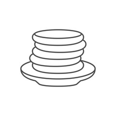 Plate with pancakes line icon