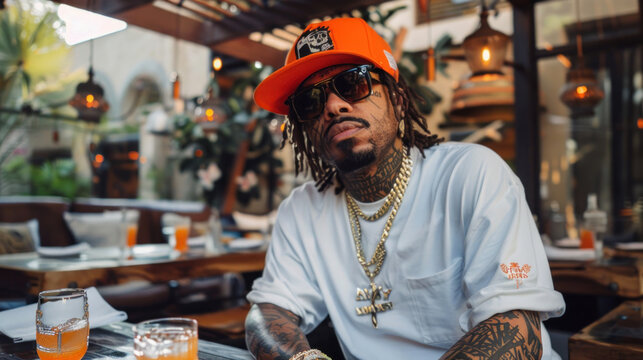 Rich rapper in his luxurious apartment