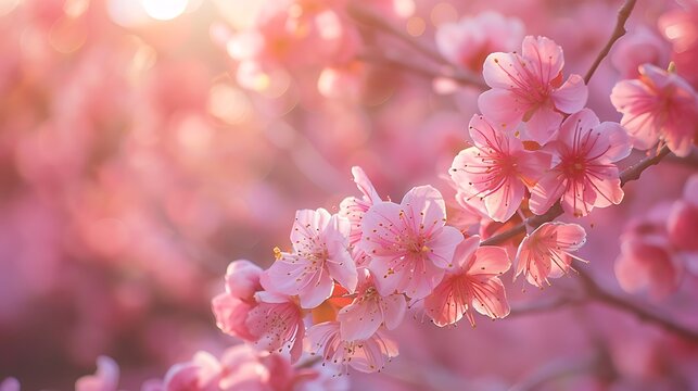 Blooming season in sun shaining