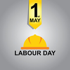 1st May international labour day, happy labour day poster, typography or banner, vector illustration