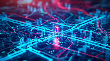 Obraz premium Holographic GPS Navigation