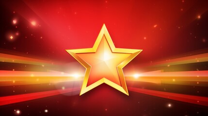 Abstract Red Background with Golden yellow Stars