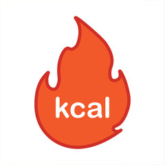 Energy fat burn kcal fire icon. Kilocalorie logo vector weight fitness flame graphic icon illustration. kilocalorie symbolic emblem for food products cover designation, fat burning.