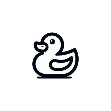recommend clip art: simple rubber duck toy line logo vector illustration template design