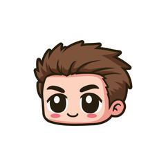 cool chibi handsome guy kawaii cartoon character vector illustration template design