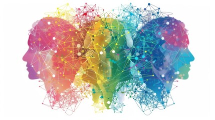 Concept of neurodiversity represented by an abstract network of interconnected lines, symbolizing the variety and complexity of human minds and the cognitive diversity in our society
