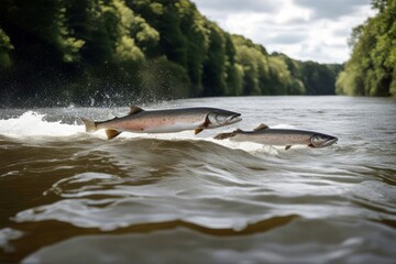 'atlantic river water salmon an salmo out weir severn salar england upstream jumps spawn shrewsbury attempt move shropshire jumping jump fish animal beautiful big britain british colours colourful'