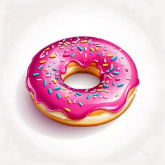 Vector colorful icon of doughnut