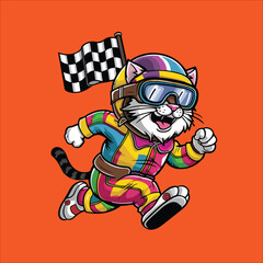 Cat Stickers Vector - Happy Cat Sticker Vector