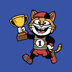 Cat Stickers Vector - Happy Cat Sticker Vector