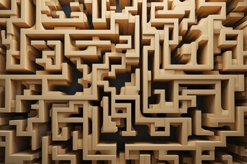 A complex and beautiful maze from top view