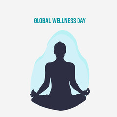 vector graphic of Global Wellness Day good for national Global Wellness Day celebration. flat design. flyer design.flat illustration.