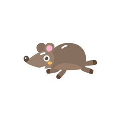 Cute kawaii rat flat illustration