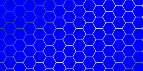 Abstract background with geometric hexagonal pattern. Blue honeycomb mosaic. Seamless vector illustration. For Wallpaper, Advert, Business, Brochure, Flyer.