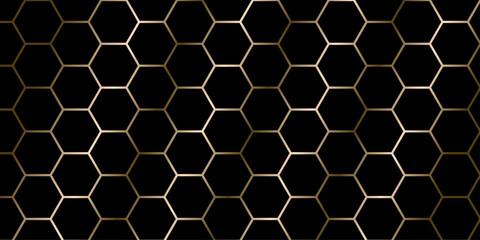 Abstract Black Hexagonal Background. Luxury black pattern gradient background stroke. abstract colorful square frame. Abstract octagons dark 3d background. Black geometric background for design. 