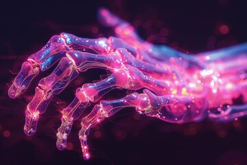 An ethereal hand reaching out from the depths of space. Made of stars and galaxies, it stretches toward the viewer, inviting them to join in the cosmic journey.