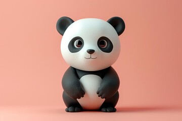 Create a cute and cuddly 3D model of a baby panda