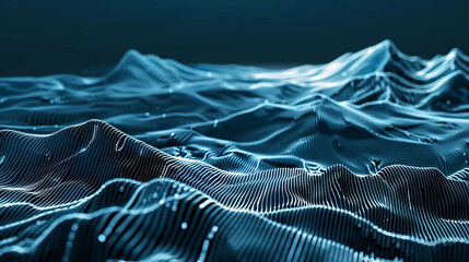 Abstract digital terrain with elevations and valleys, representing data analytics in visual form.