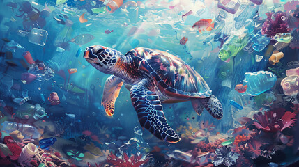 Fototapeta premium Poster for World Ocean Day 