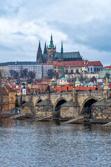 View of the Charles Bridge in Prague. Czech Republic.