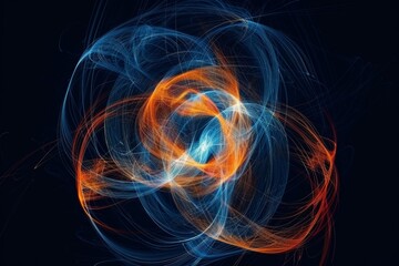 Vibrant and colorful spiral lights abstract digital art background for creative and artistic designs