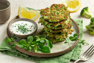 healthy vegan broccoli and zucchini fritters
