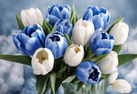 'invitation date bridal flora greenery invite wedding Watercolor blossom birthday bouquet botanical opened isolated blue perfect baby shower party tulips vintage Blue Floral Background Pattern Flower'