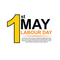 1st May international labour day, happy labour day, poster, typography or banner, vector illustration