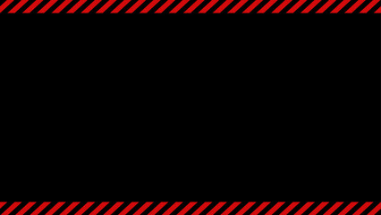 黒い背景に赤いストライプのシンプルなフレーム - 警告･危険･警戒のイメージ素材 - 16:9 © Spica
