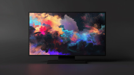 The digital void encapsulated within a black LED TV screen against a transparent PNG background, poised for the infusion of digital artistry, captured with precision in