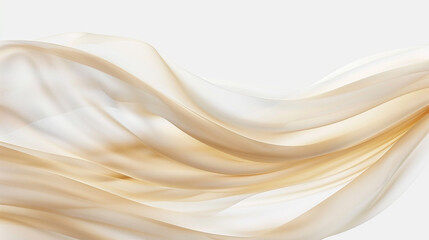 Fototapeta premium A soft almond wave, gentle and soothing, flowing elegantly over a white background, captured in a stunningly sharp high-definition image.