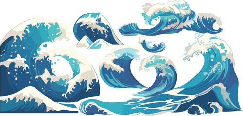 wave clipart vector for graphic resources