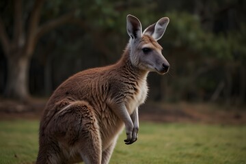 beautiful Kangaroo isolated background, generative AI