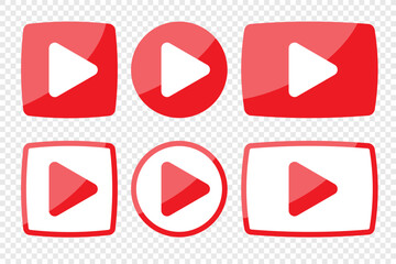 Play button icon vector. Music video start sign