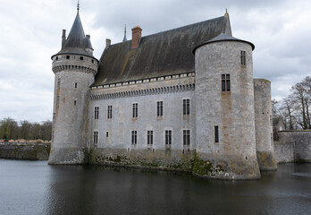 Medieval castle of Sully-Sur-Loire, France. It was built in the 14th century and completed a few centuries later. 