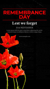 Remembrance Day Lest We Forget Vertical Stories Opener for Social Media