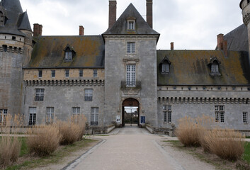 Medieval castle of Sully-Sur-Loire, France. It was built in the 14th century and completed a few...