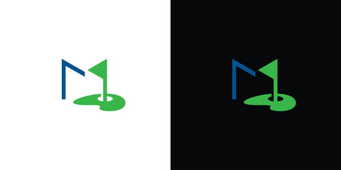  Unique and modern  M golf logo design