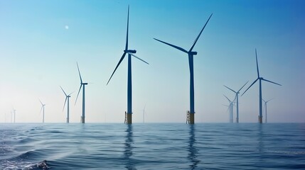 Monitoring Surreal Offshore Wind Farms A Testament to Sustainable Innovation and Marine Protection Generative ai