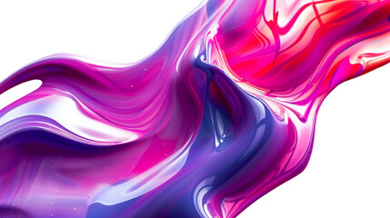 Abstract red blue liquid gradient on transparent background